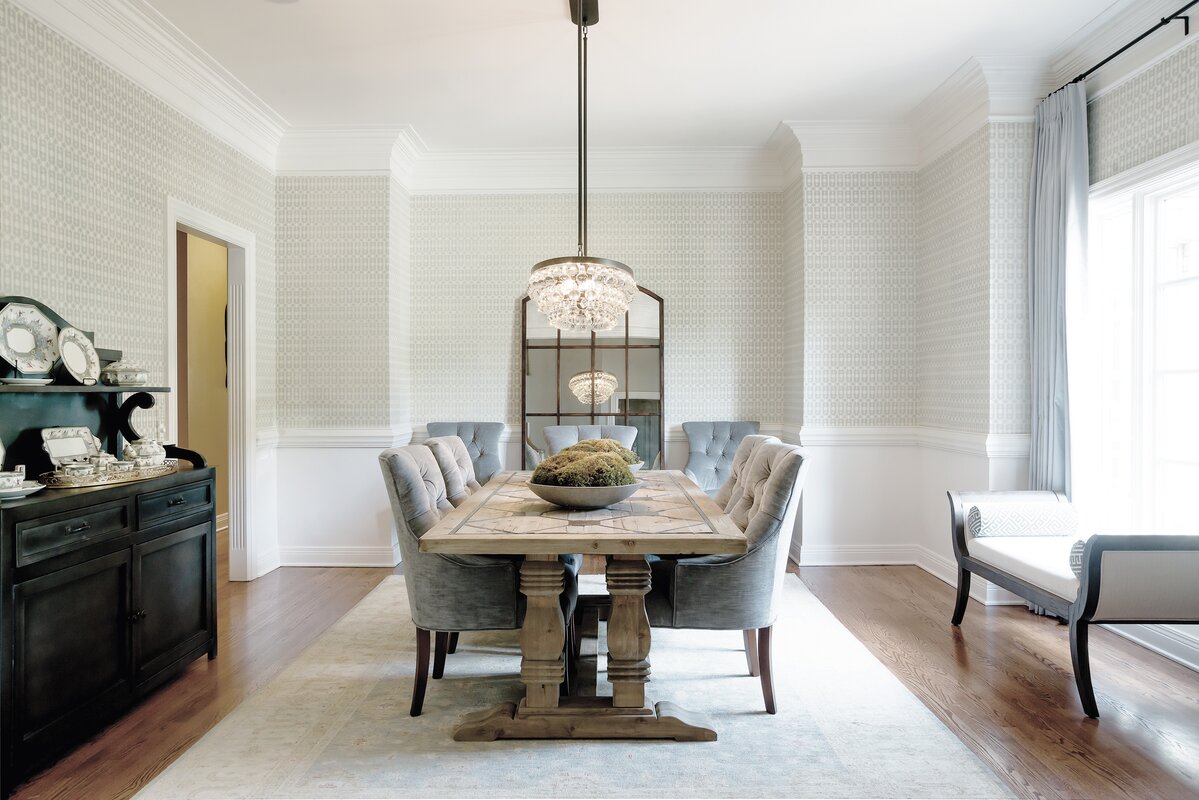 French Country Dining Room Design Photo by Brad Ramsey Interiors